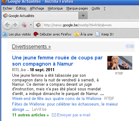 Femmes battues sur Google