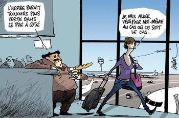 Cartoon: femme quittant